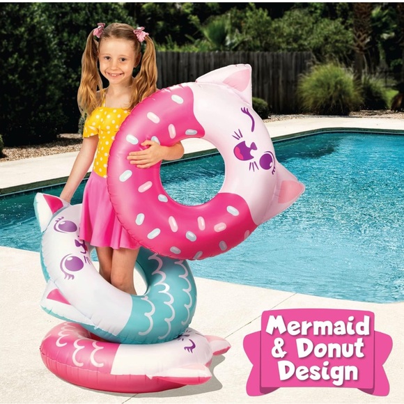 Pool floats, set of three, cat/mermaid fun poolside designs. Beach, pool, ocean. - Picture 3 of 4